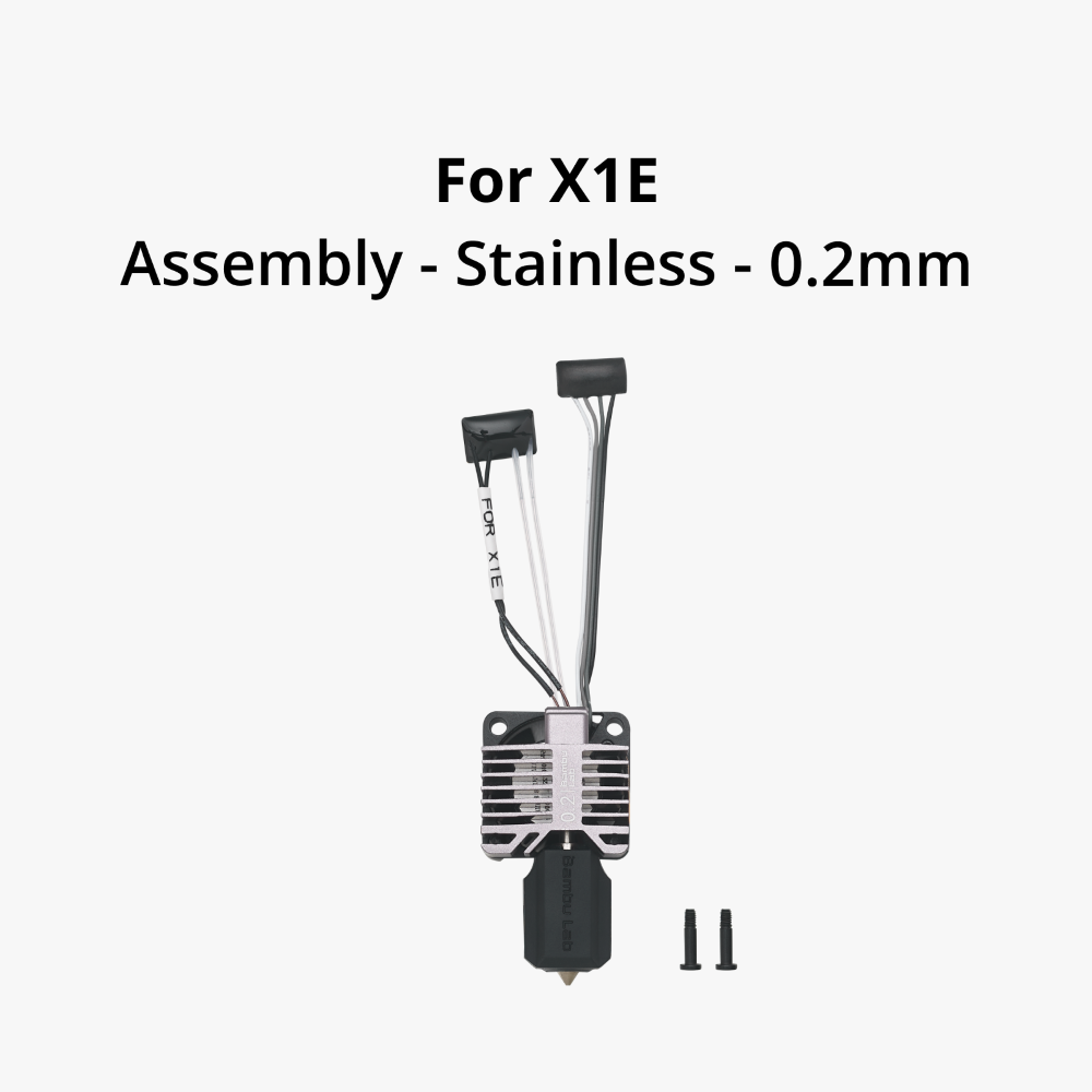0.2mm Complete Hotend Assembly with Hardened Steel nozzle - X1E (Hotend completo Nozzle Aço Inoxidável) - Bambu Lab