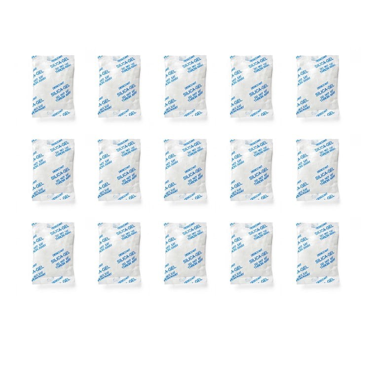 150g Lote 15 x 10g Sacos Silica Gel de Poros Estreitos Dessecante Absorvente Premium Desumidificador Humidade - OEM - Image 6