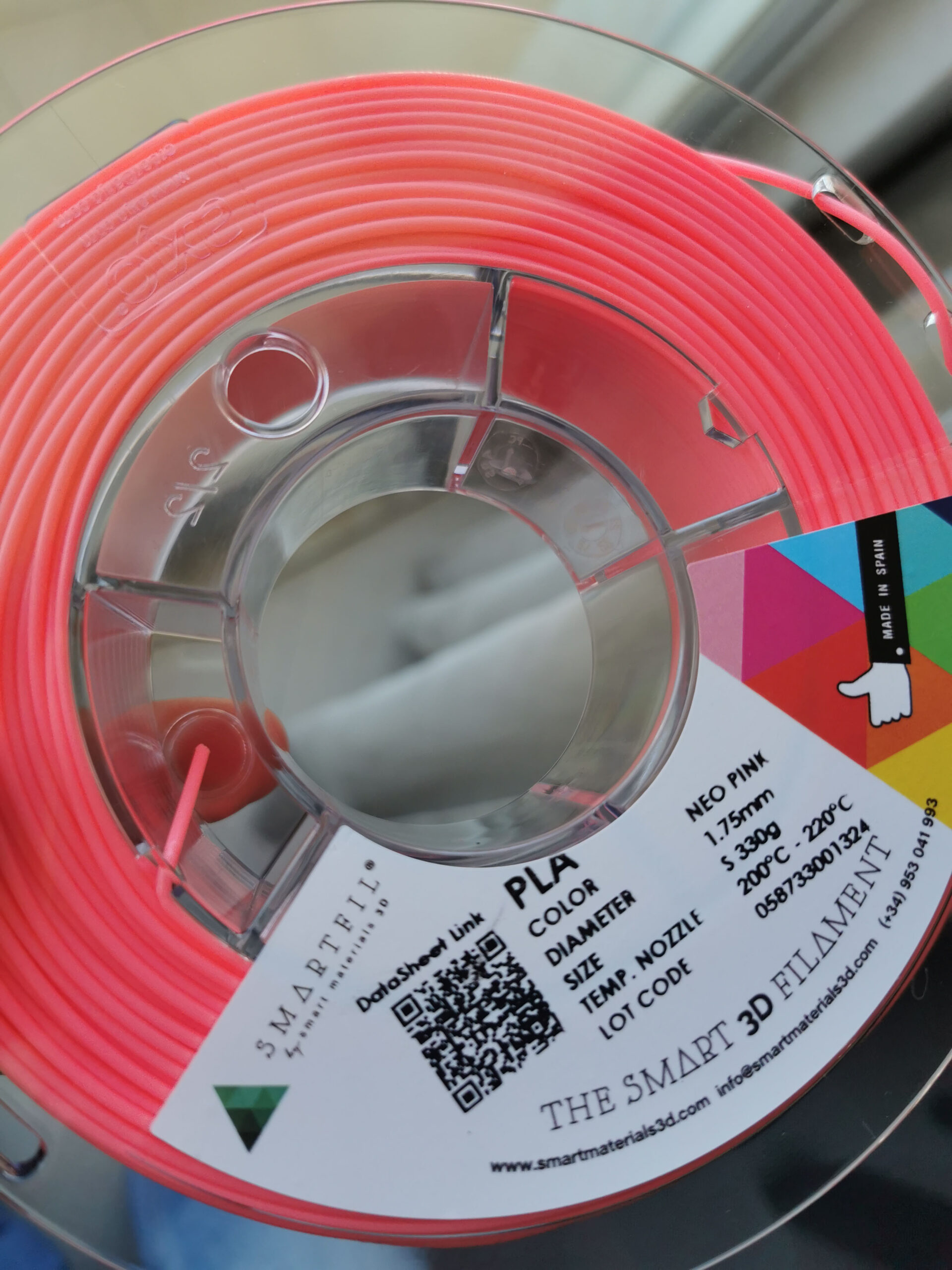 Smartfil PLA NEO PINK S 330g Rosa Neon - Smart Materials 3D - Image 10
