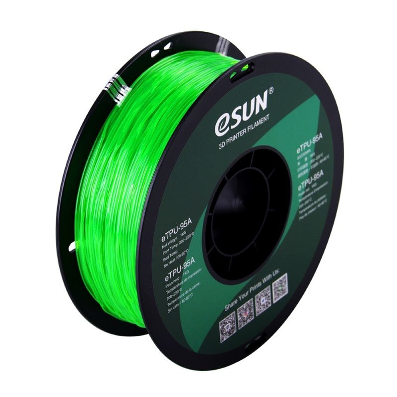 eTPU 95A 1kg Transparent Green - ESUN - Image 3