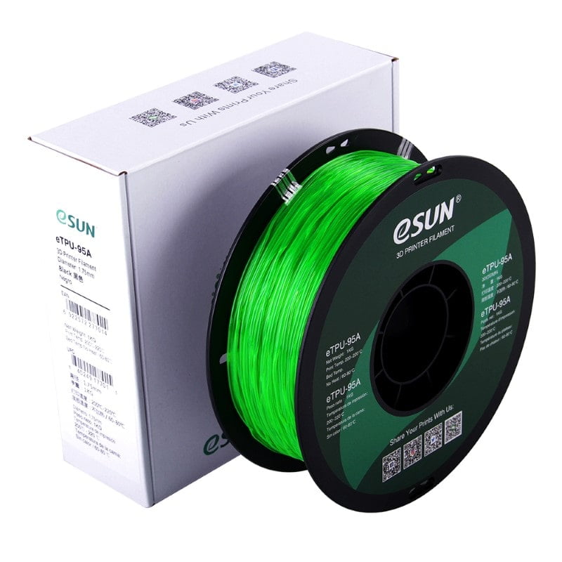 eTPU 95A 1kg Transparent Green - ESUN - Image 2
