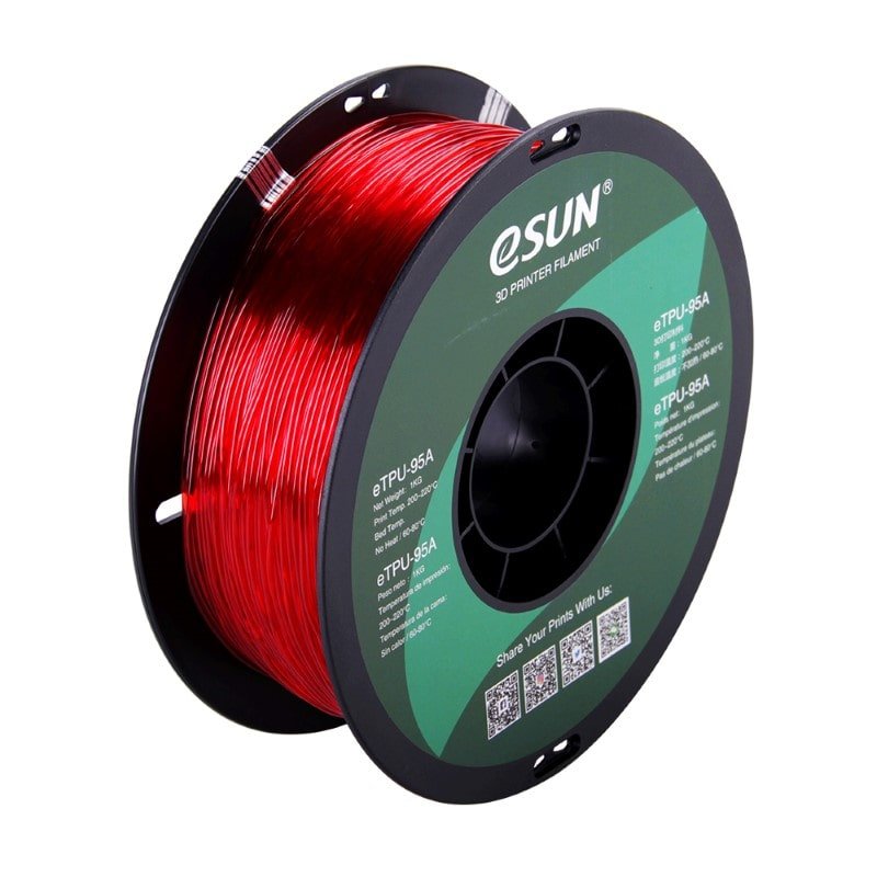 eTPU 95A 1kg Transparent Red - ESUN - Image 3