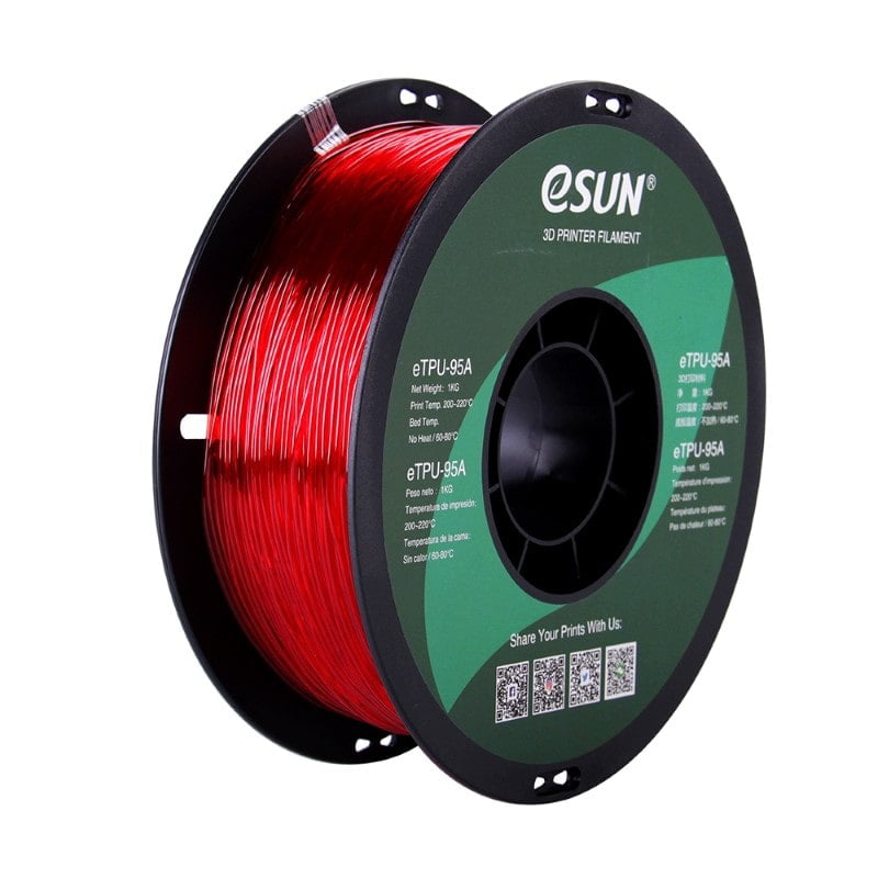 eTPU 95A 1kg Transparent Red - ESUN