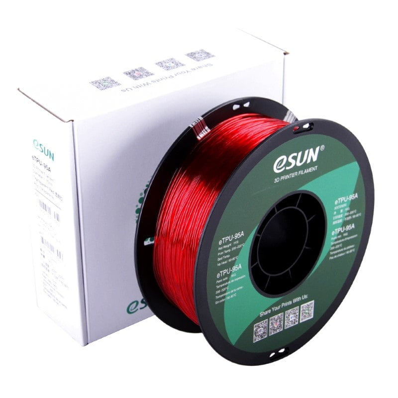 eTPU 95A 1kg Transparent Red - ESUN - Image 2