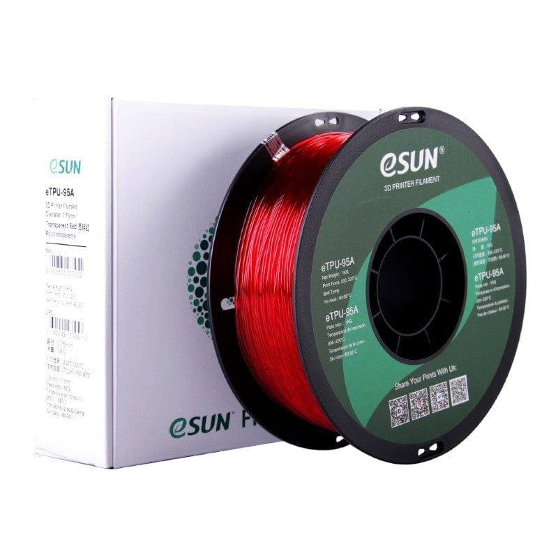 eTPU 95A 1kg Transparent Red - ESUN - Image 8