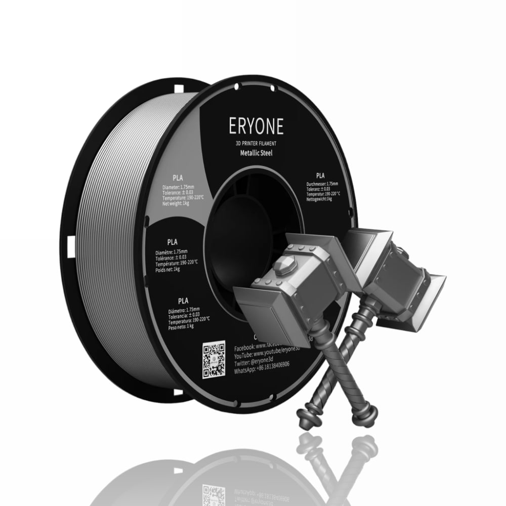 PLA Metallic 1kg Steel - ERYONE