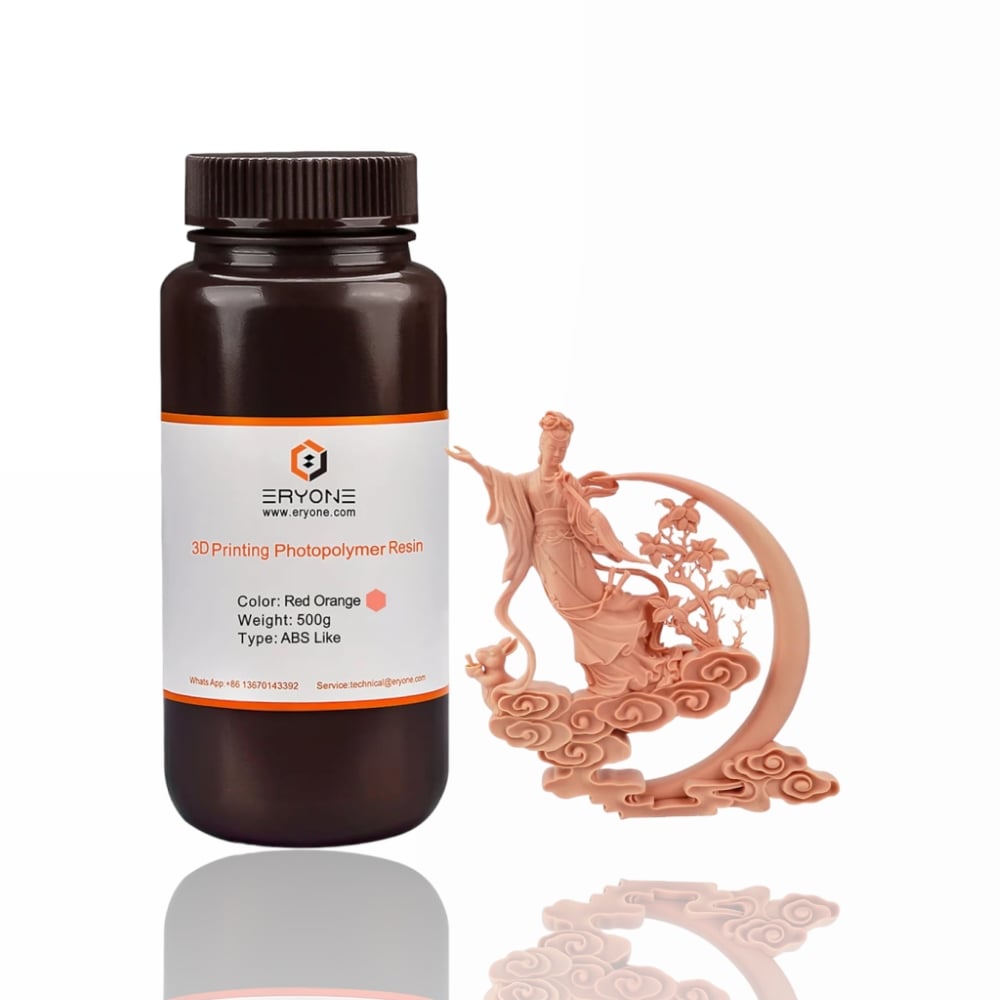 500g Resina Impressão 3D ABS-Like Red Wax (Red Orange) - ERYONE