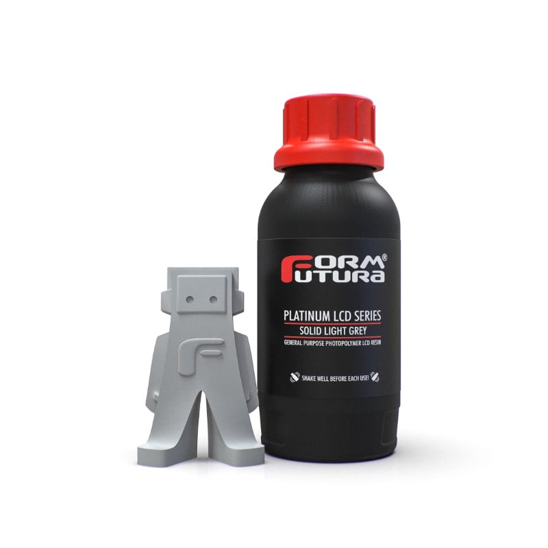 500ml Platinum LCD Series Resina Impressão 3D LCD e DLP UV (385 - 420nm) Solid Light Grey - FORMFUTURA