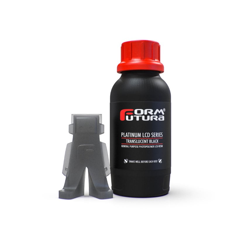 500ml Platinum LCD Series Resina Impressão 3D LCD e DLP UV (385 - 420nm) Translucent Black - FORMFUTURA