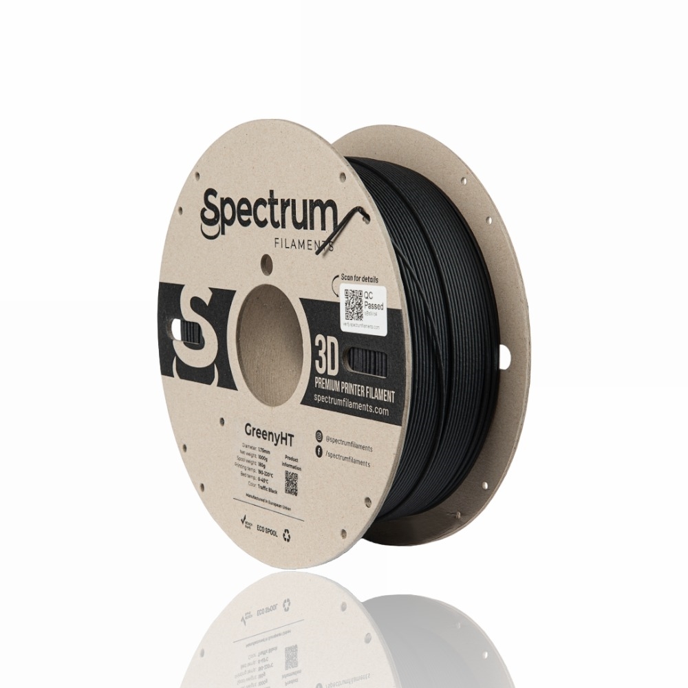 PLA GreenyHT™ (High Temperature) 1kg Traffic Black - Spectrum Filaments