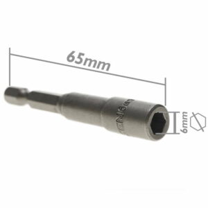 Chave De Soquete 6mm x 65mm com mandris 1/4 para Aparafusadora de Torque - EVOLT