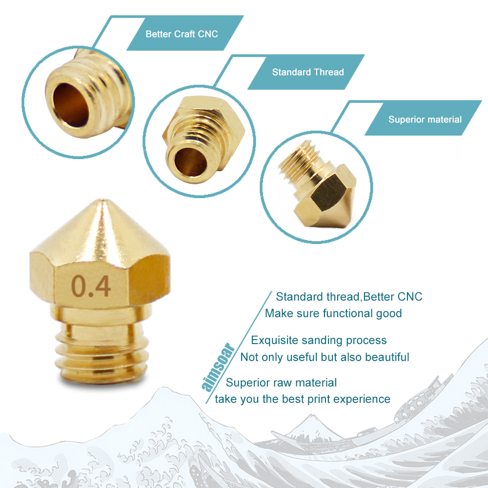 0.3mm Aço Inox Stainless Steel Nozzle MK10  - AIMSOAR - Image 6