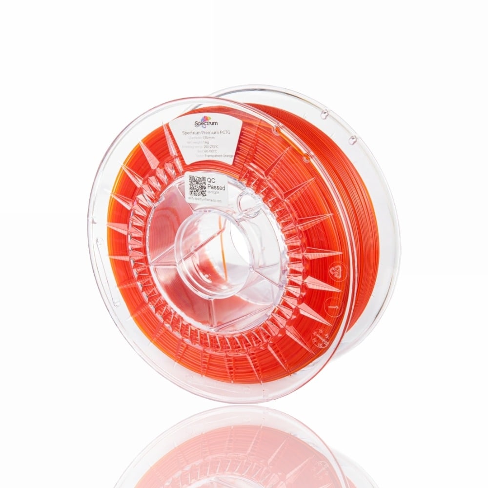 PCTG Premium Transparent Orange 1kg - Spectrum Filaments
