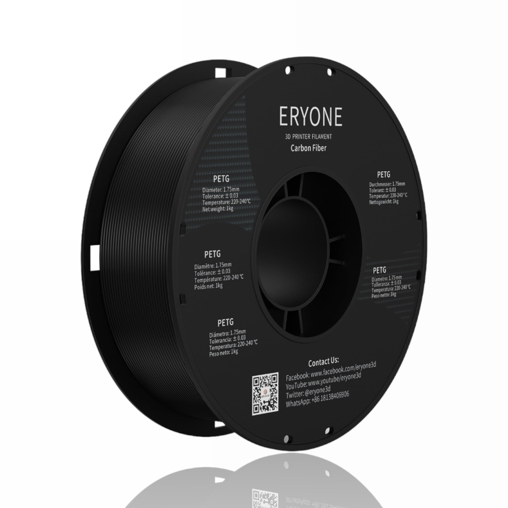 PETG Carbon Fiber 1kg Black - ERYONE