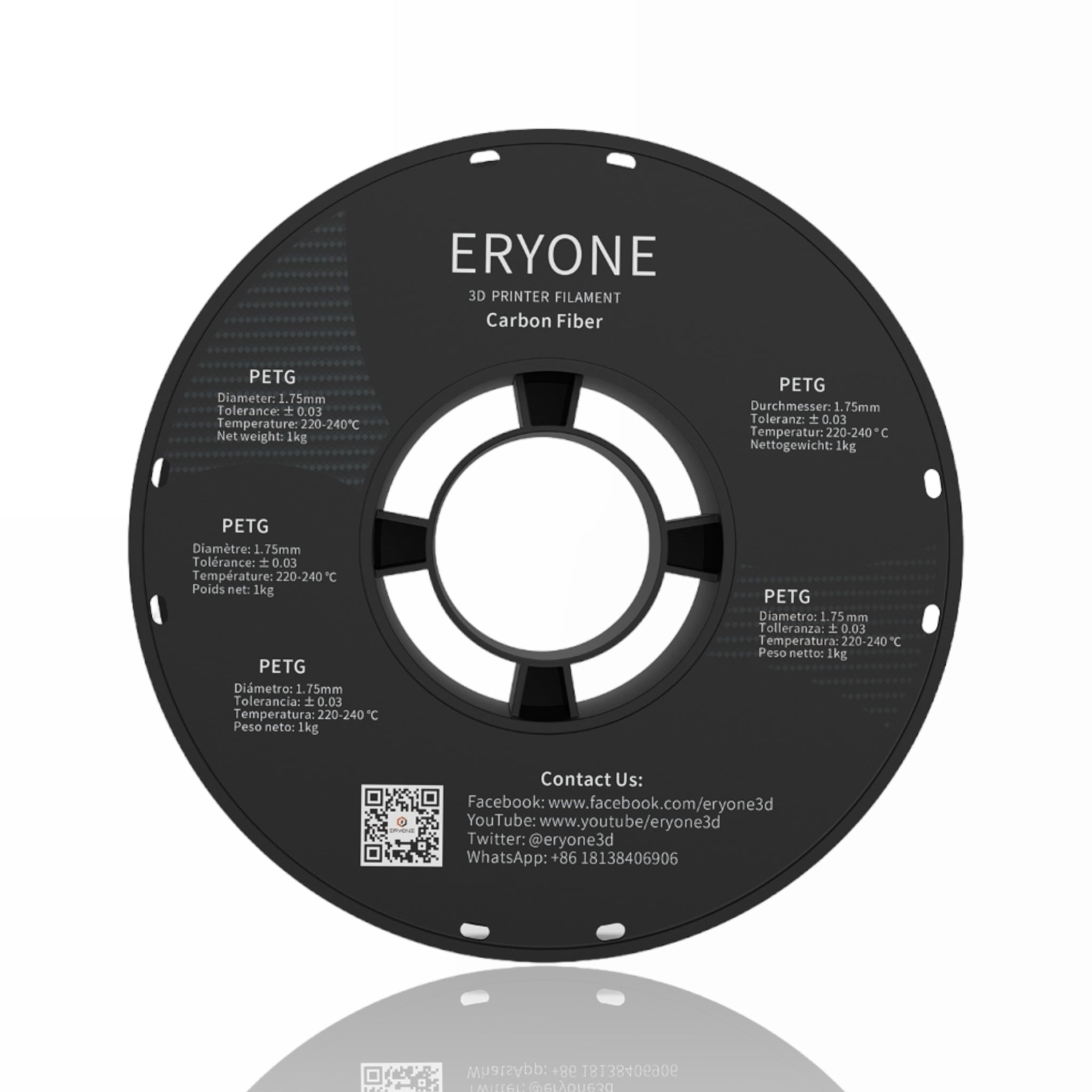 PETG Carbon Fiber 1kg Black - ERYONE - Image 2