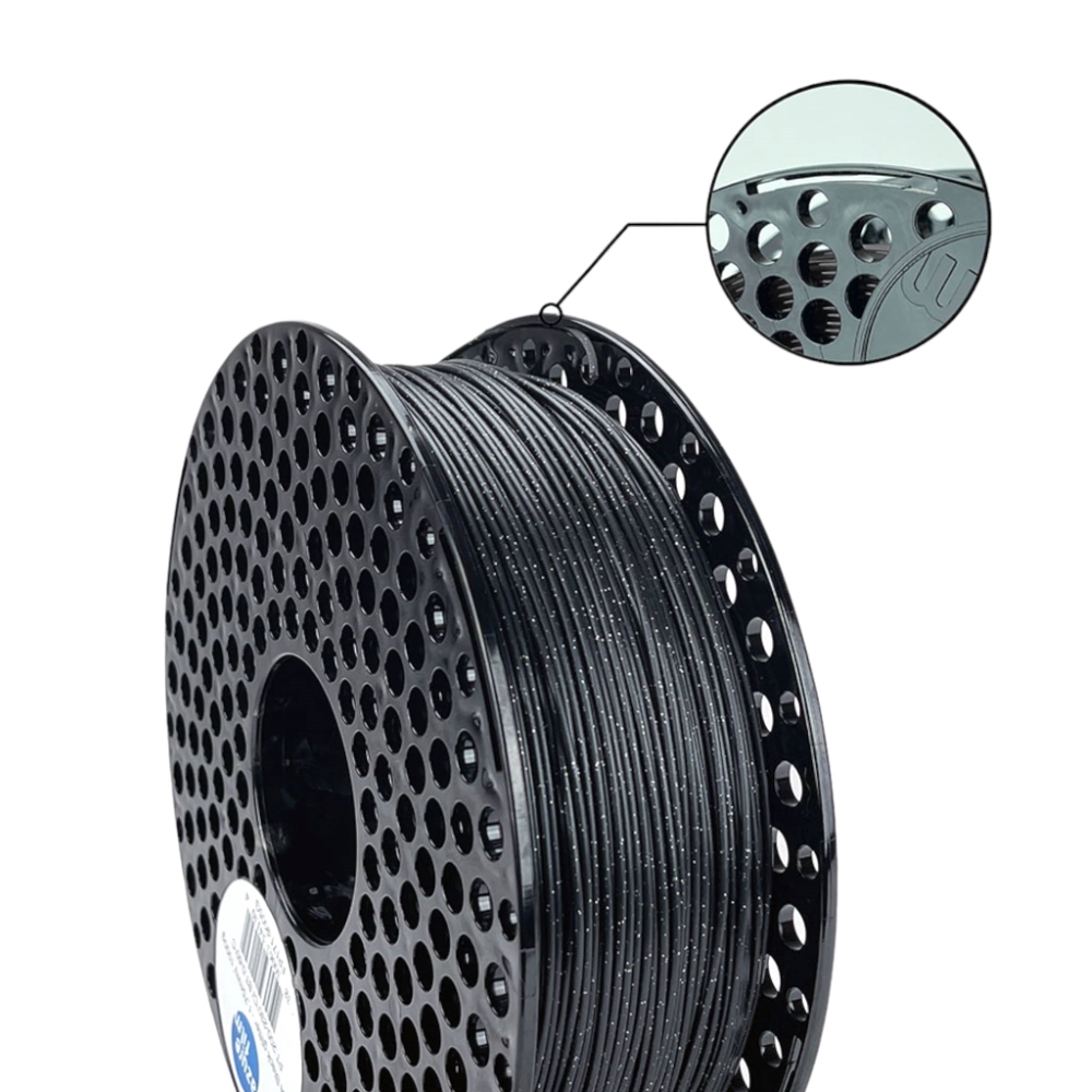 PLA 50g (Amostra) BLACK GLITTER - Azurefilm - Image 2