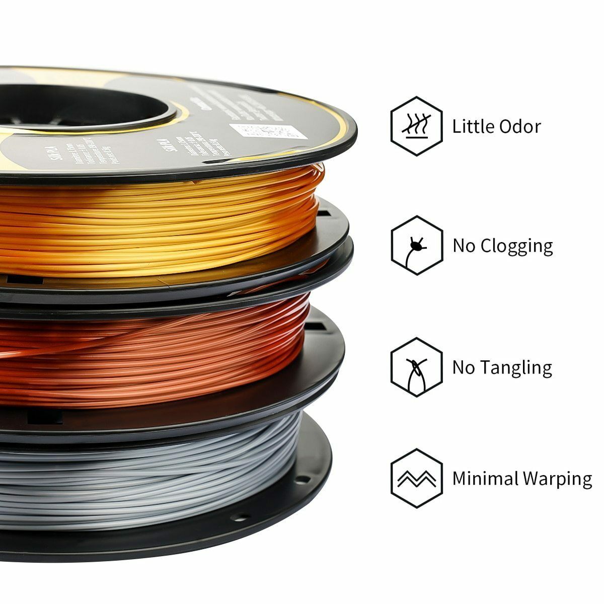 PLA Silk Combination 1,5kg (Gold + Silver + Copper) - ERYONE - Image 3