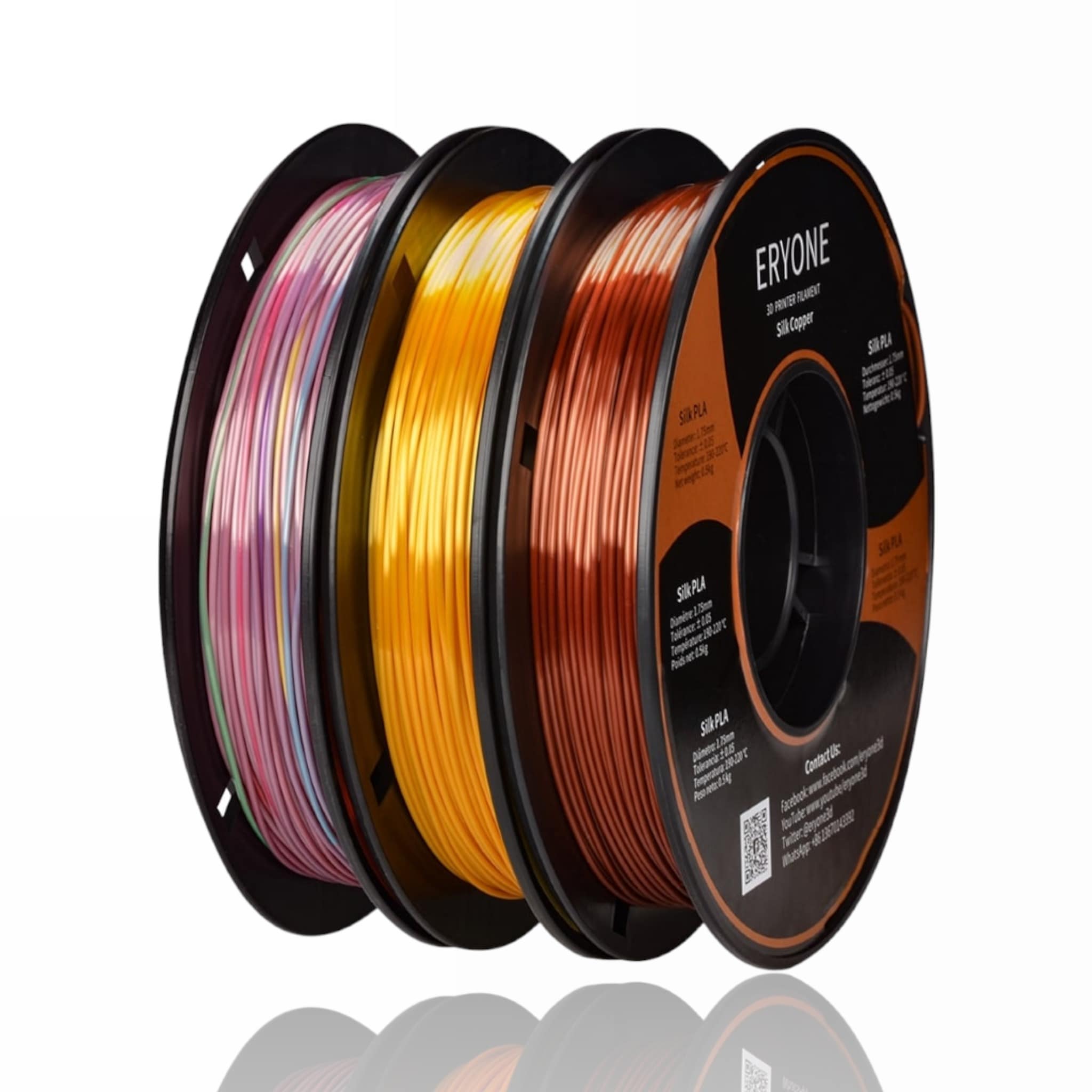 PLA Silk Combination 1,5kg (Gold + Copper + Mini Rainbow) - ERYONE