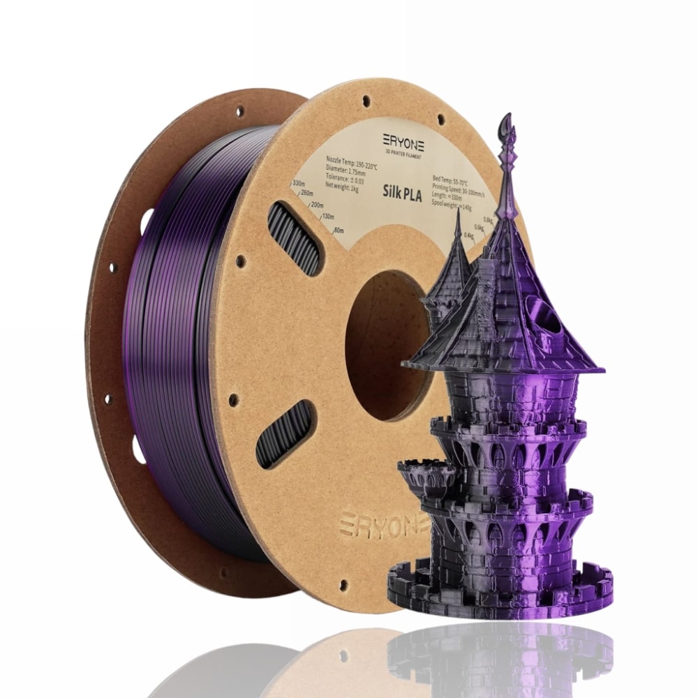 PLA Silk Dual-Color 1kg (Black & Purple) - ERYONE
