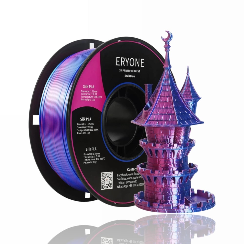 PLA Silk Dual-Color 1kg (Red & Blue) - ERYONE