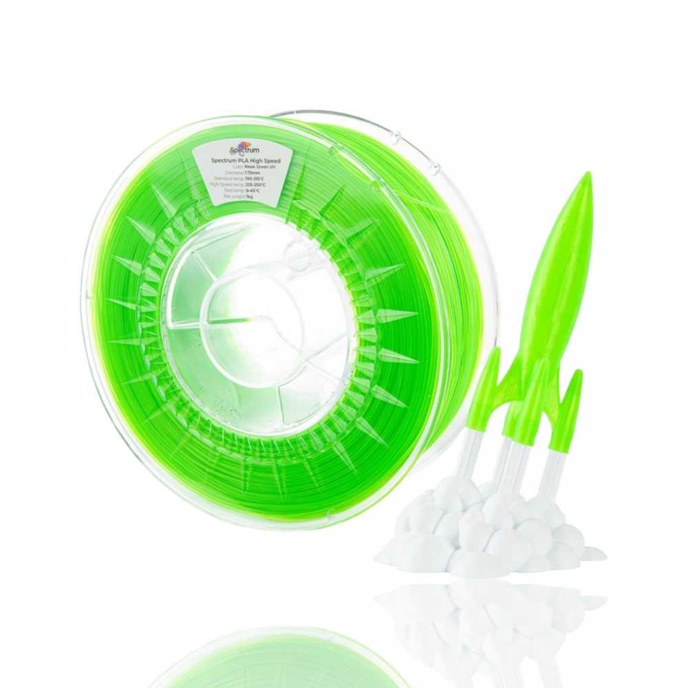 PLA High Speed 1kg Neon Green UV - Spectrum Filaments - Image 3
