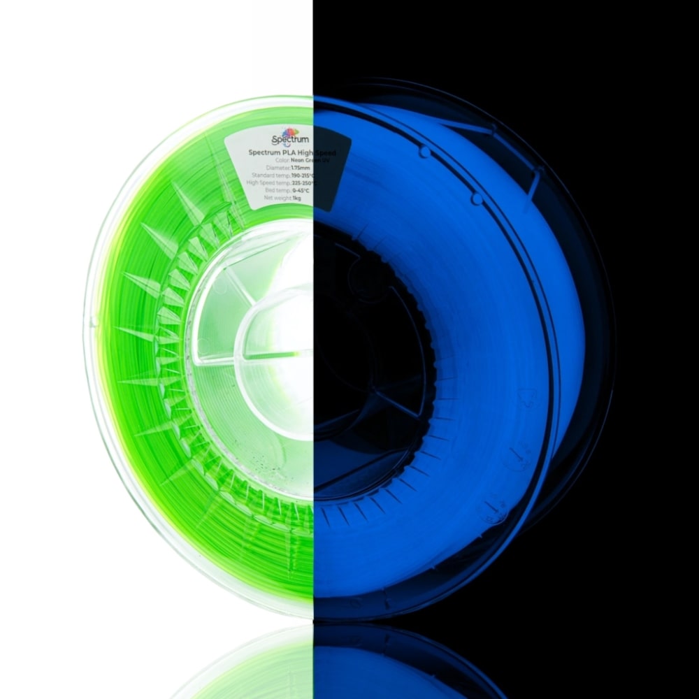 PLA High Speed 1kg Neon Green UV - Spectrum Filaments