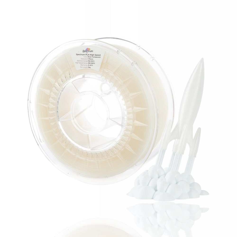 PLA High Speed 1kg Neon Transparent UV - Spectrum Filaments - Image 3