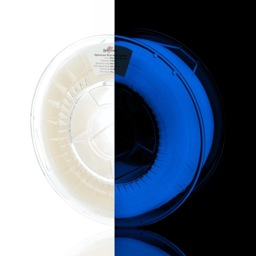 PLA High Speed 1kg Neon Transparent UV - Spectrum Filaments
