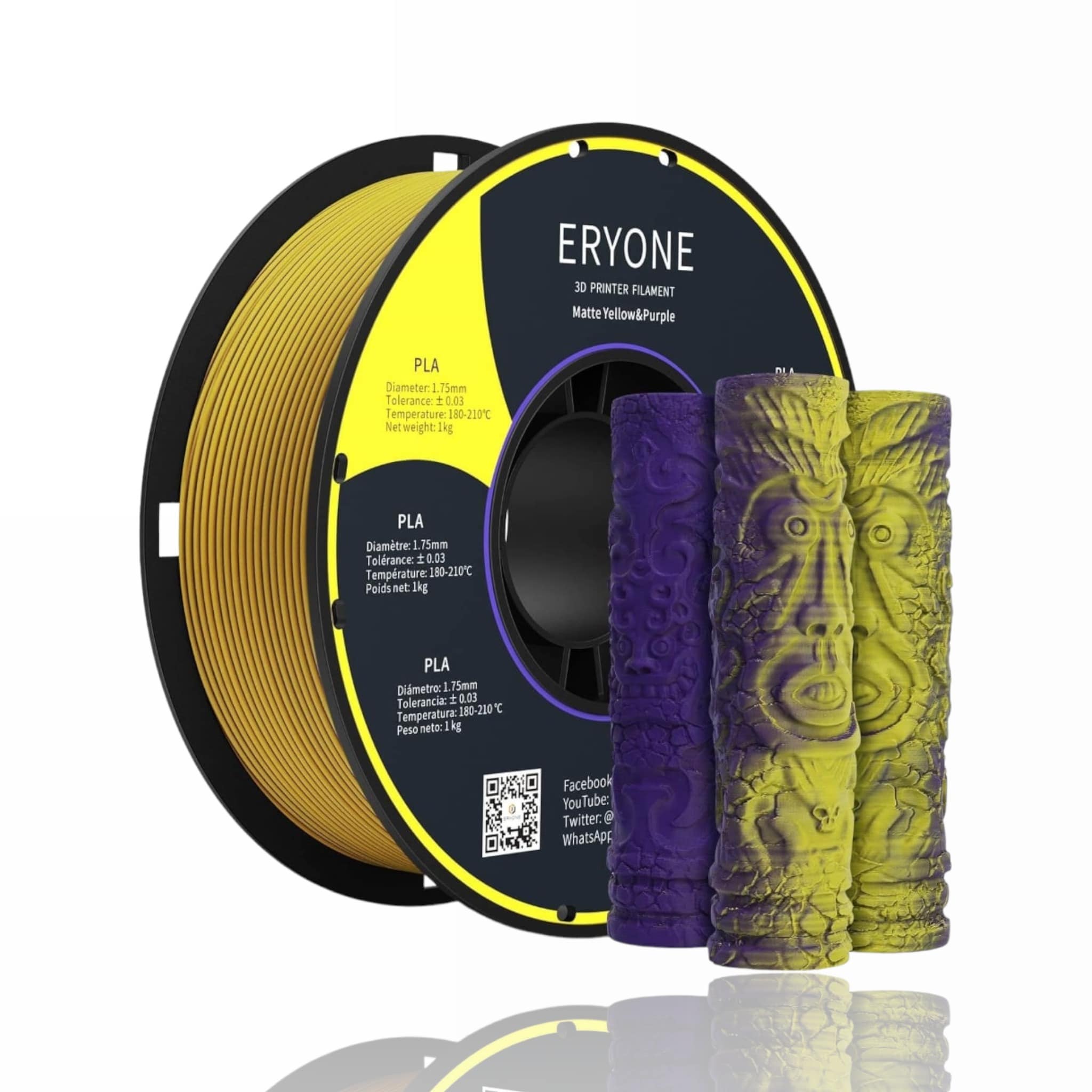 PLA Matte Dual-Color 1kg (Yellow + Purple) - ERYONE