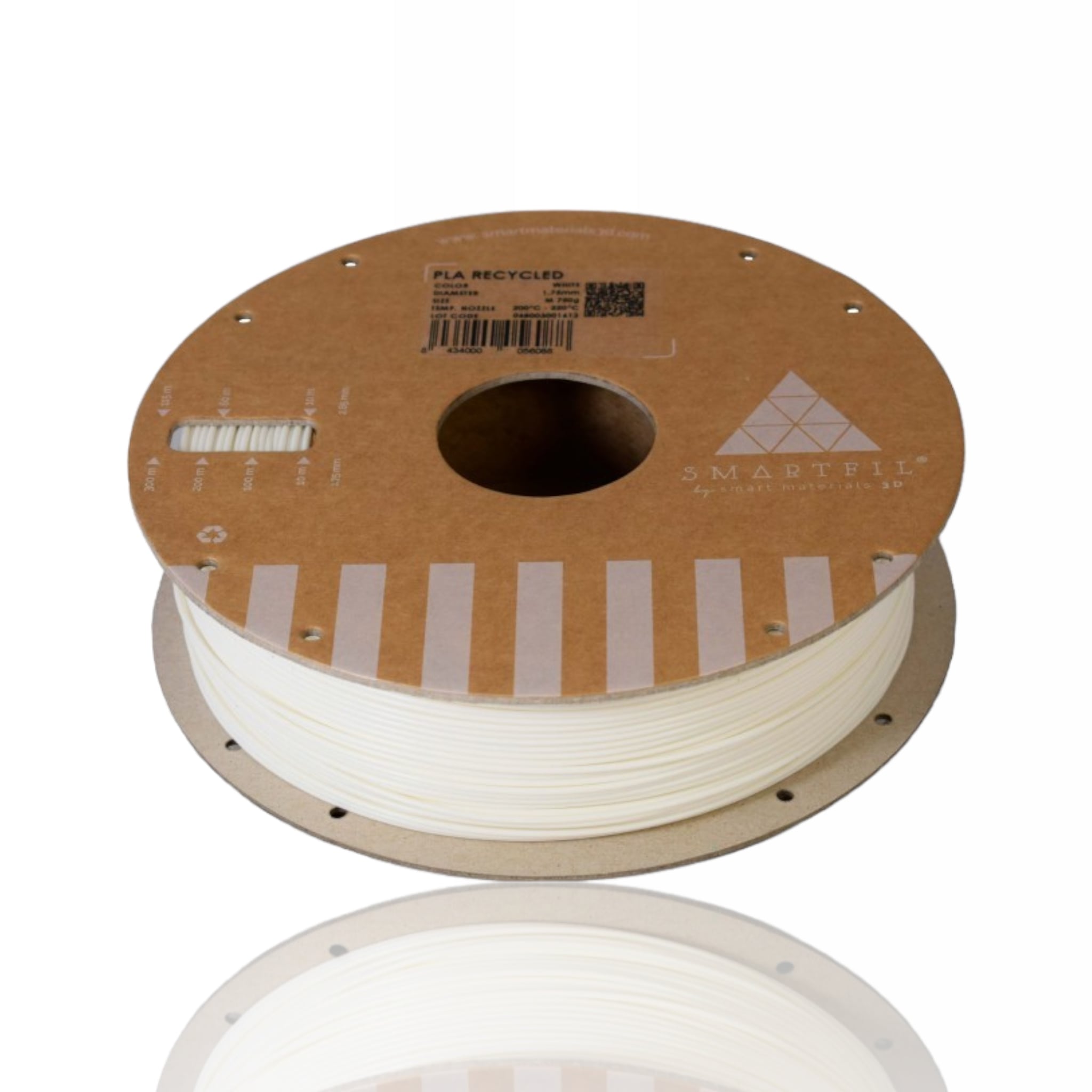 Smartfil PLA RECYCLED WHITE M 750g Branco - Smart Materials 3D