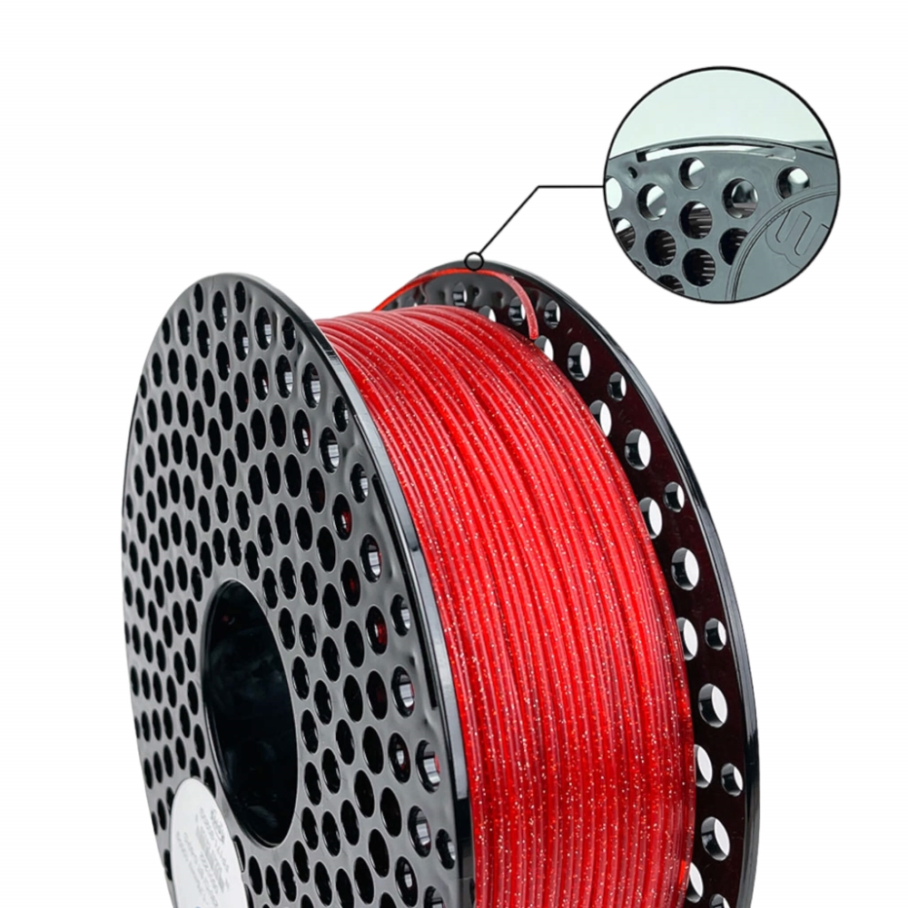 PLA 50g (Amostra) Red GLITTER - Azurefilm - Image 2