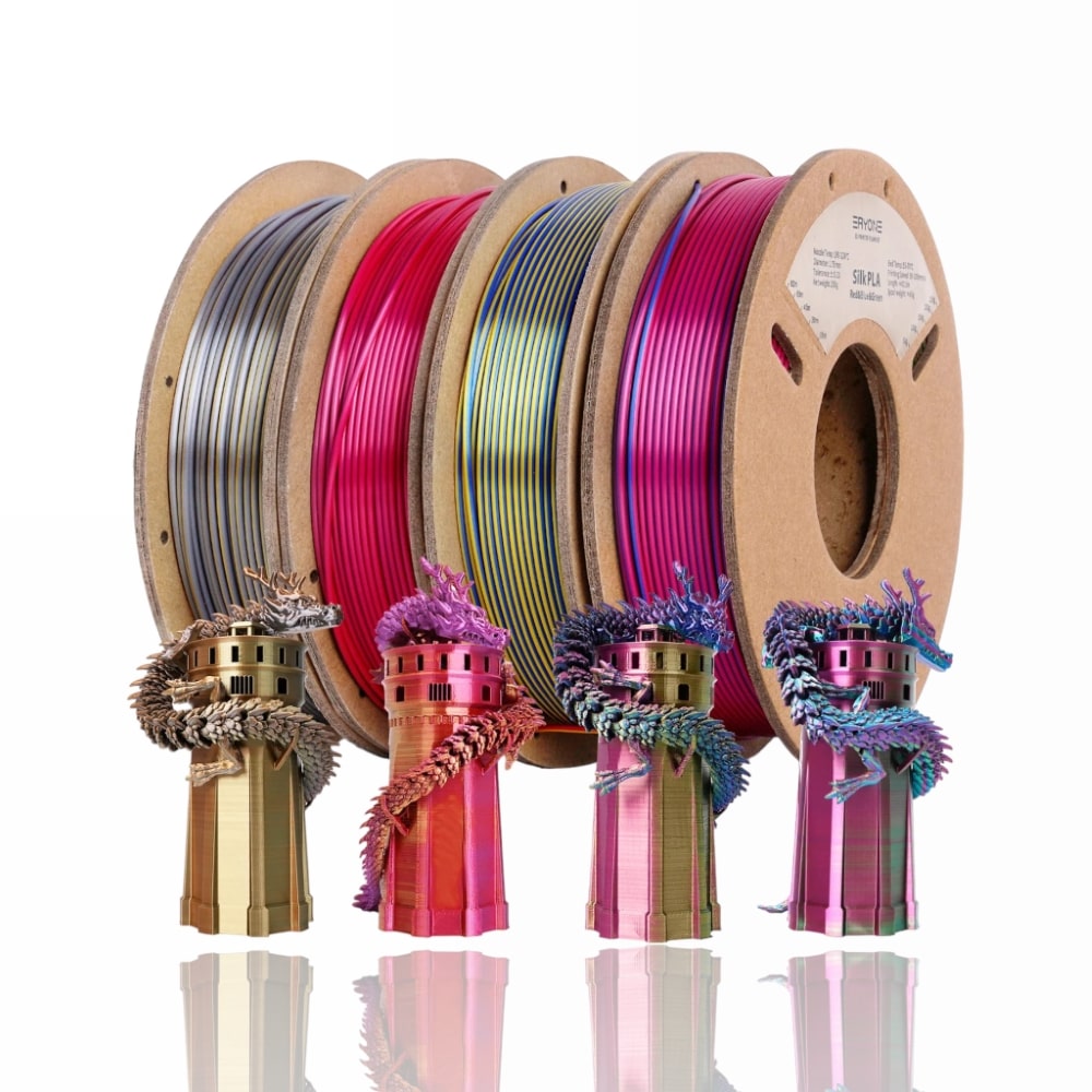 PLA Silk Tri-Color Combination 1kg (4x 250g) Pack 1 - ERYONE