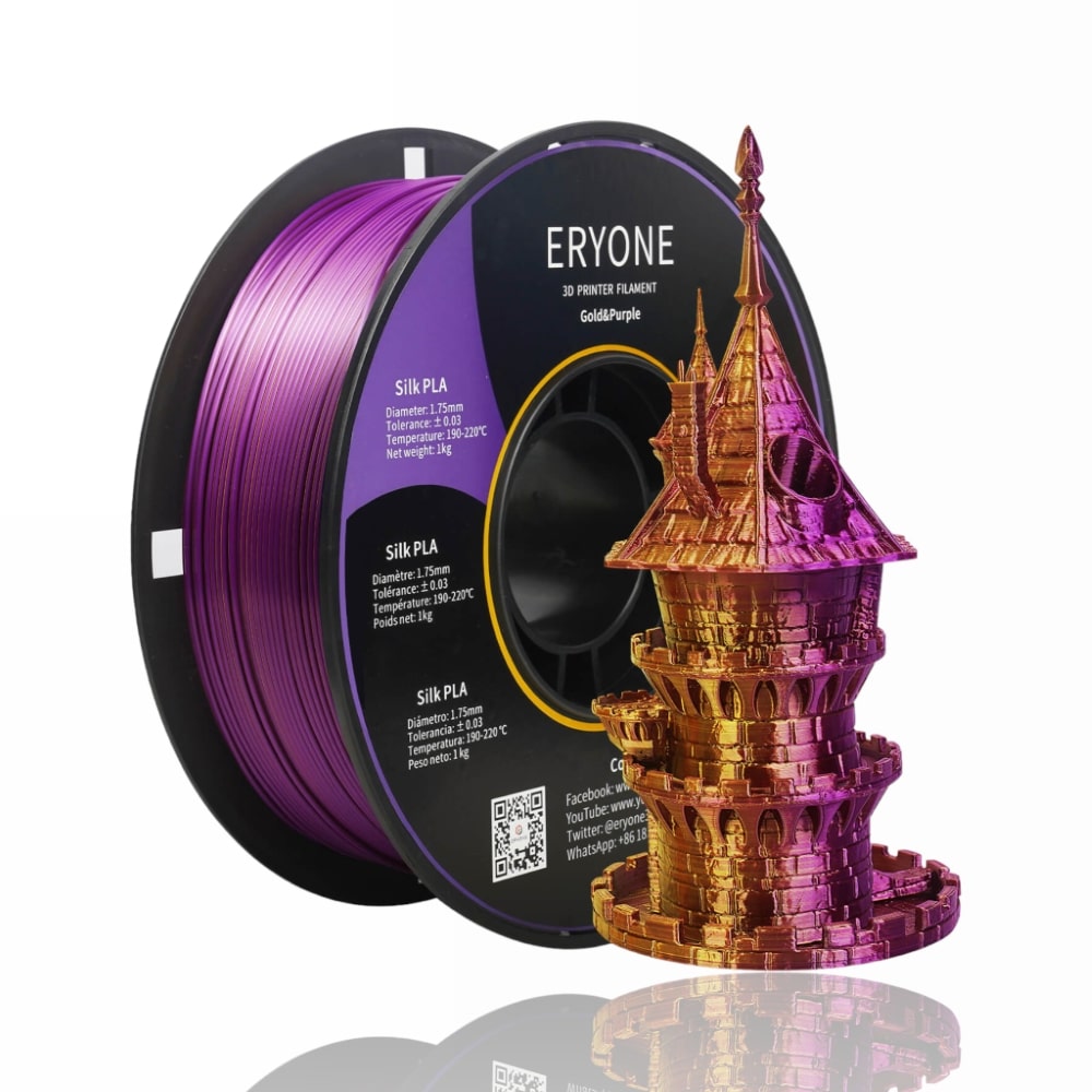 PLA Silk Dual-Color 1kg (Gold & Purple) - ERYONE