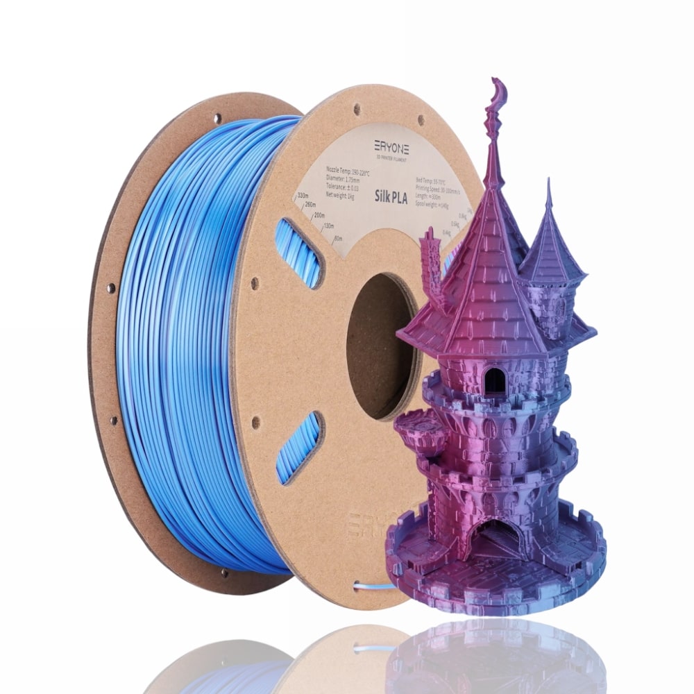 PLA Silk Dual-Color 1kg (Rose Red & Light Blue) - ERYONE