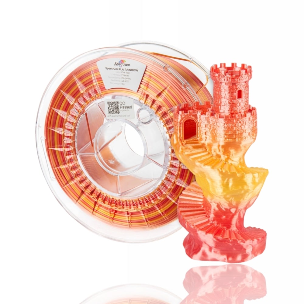 PLA Silk Rainbow 1kg Fire Red - Spectrum Filaments