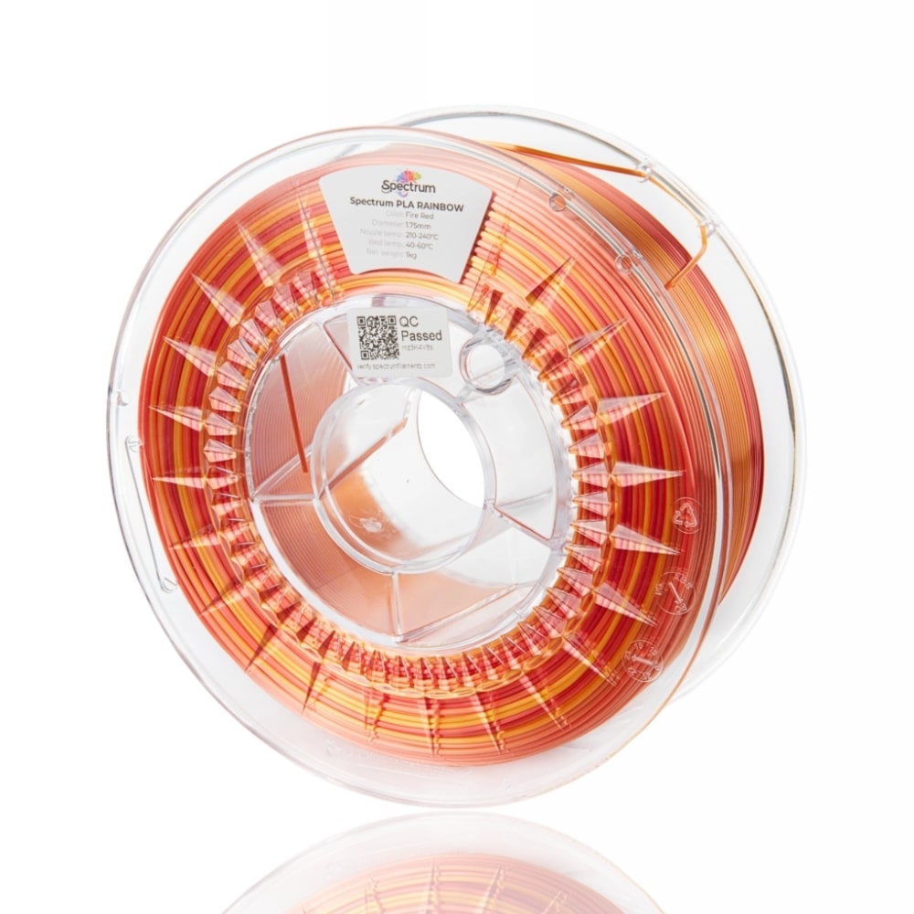 PLA Silk Rainbow 1kg Fire Red - Spectrum Filaments - Image 2