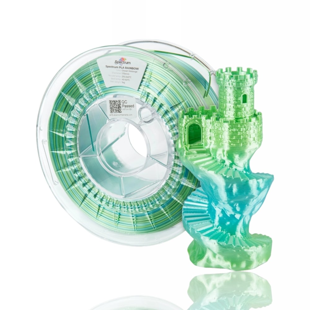 PLA Silk Rainbow 1kg Ocean Melange - Spectrum Filaments