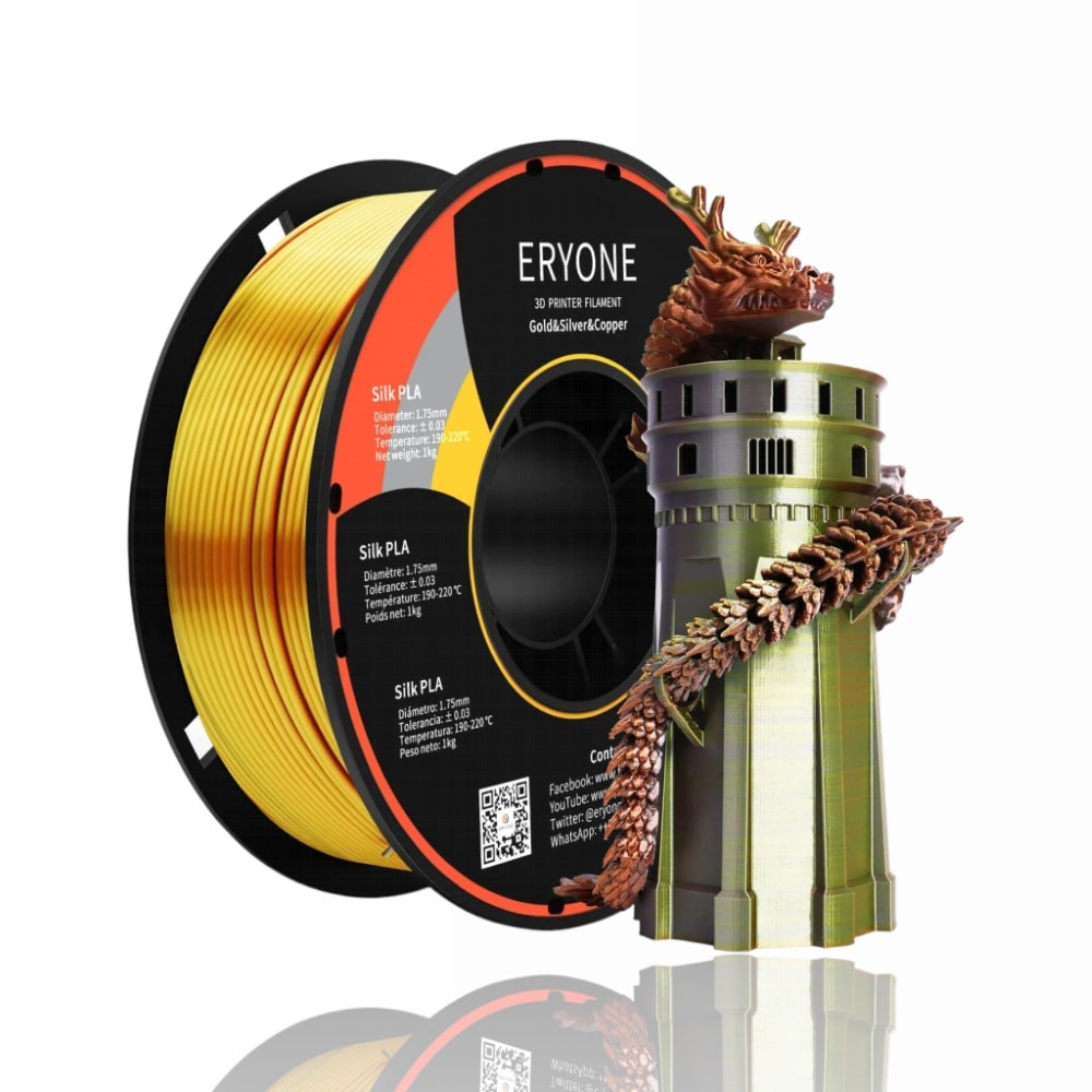 PLA Silk Tri-Color 1kg (Gold + Silver + Copper) - ERYONE