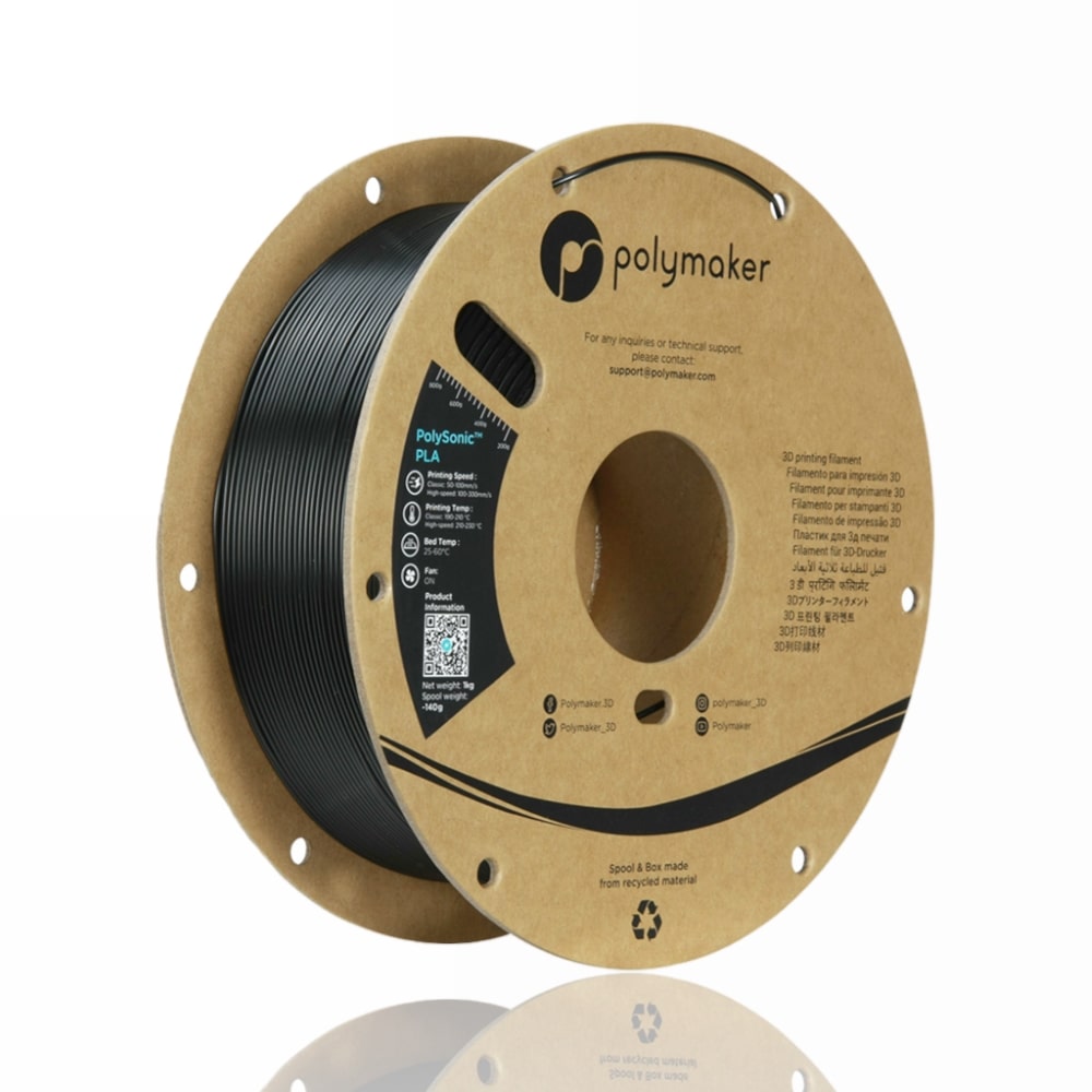 PLA PolySonic™ 1kg Black - Polymaker - Image 2