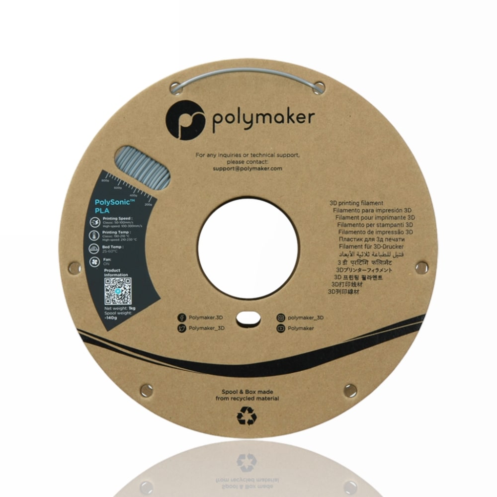 PLA PolySonic™ 1kg Grey - Polymaker - Image 5
