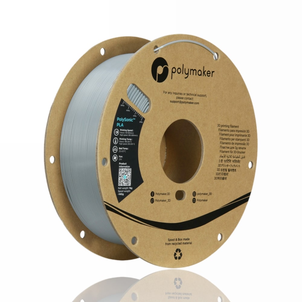 PLA PolySonic™ 1kg Grey - Polymaker - Image 2