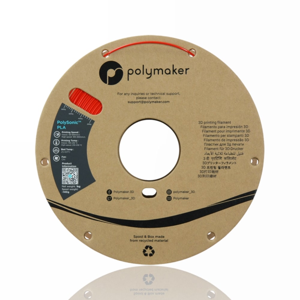 PLA PolySonic™ 1kg Red - Polymaker - Image 5