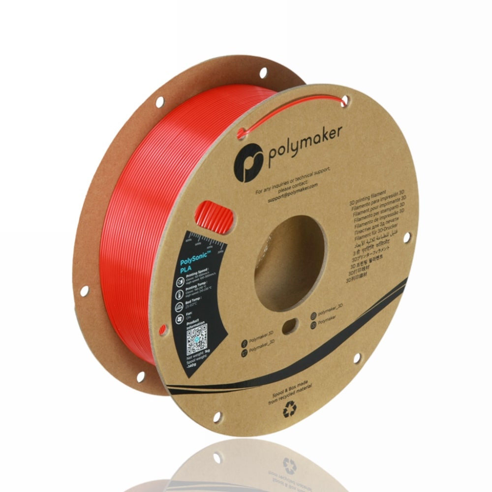 PLA PolySonic™ 1kg Red - Polymaker