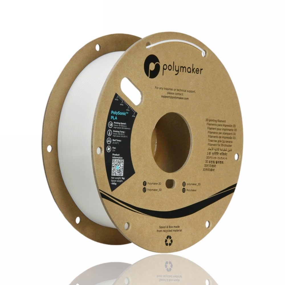PLA PolySonic™ 1kg White - Polymaker - Image 2