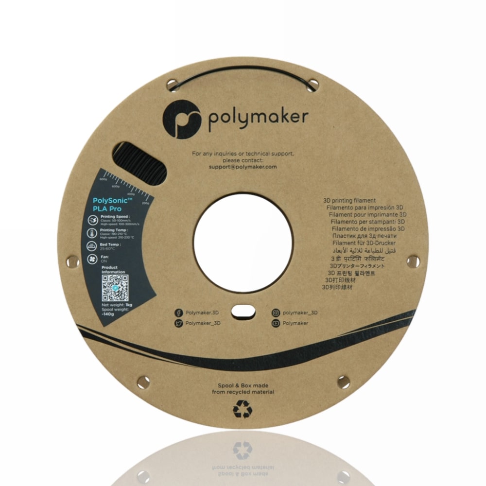 PLA Pro PolySonic™ 1kg Black - Polymaker - Image 5