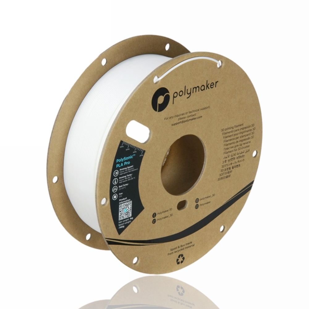 PLA Pro PolySonic™ 1kg White - Polymaker