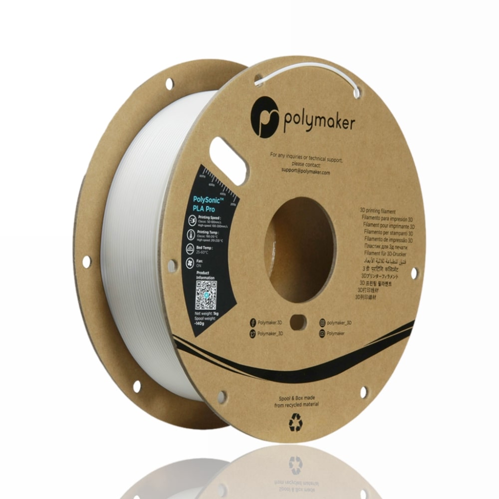 PLA Pro PolySonic™ 1kg White - Polymaker - Image 2