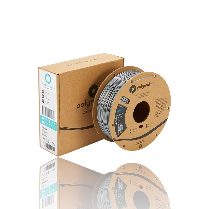 PETG PolyLite 1kg Silver - Polymaker - Image 2