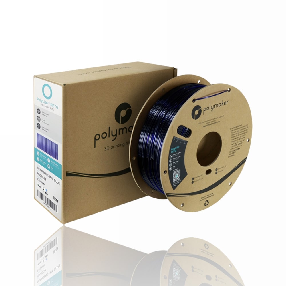 PETG PolyLite 1kg Translucent Blue - Polymaker - Image 2