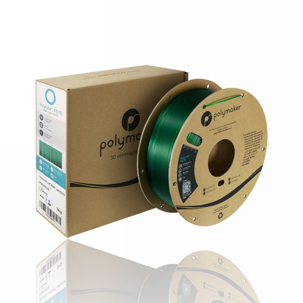 PETG PolyLite 1kg Translucent Green - Polymaker - Image 2